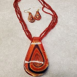 *S 📿💎 Necklace & Earrings Set